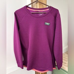 L.L. Bean Magenta airlift knit pullover Long Sleeve Top